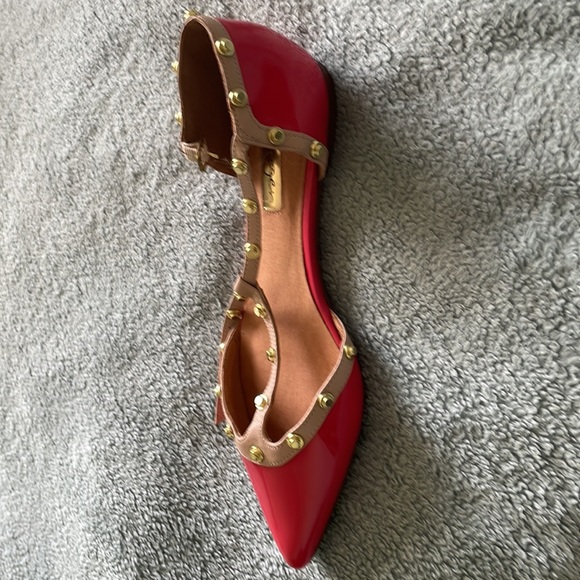 Coral Pink Studded Flats - Picture 2 of 2